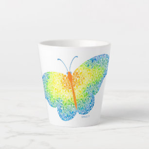 Taza De Café Latte Silencio de mariposa