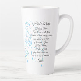 Taza De Café Latte Silencio lata de la oración de Hail Mary