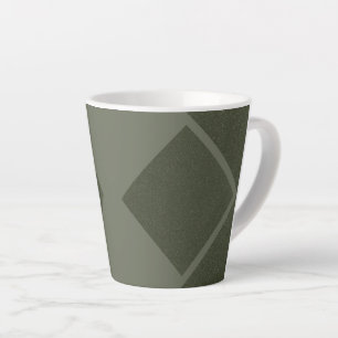 Taza De Café Latte Silencio latte de diamante delineado en verde mosc