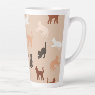 Taza De Café Latte Silhouette de gato