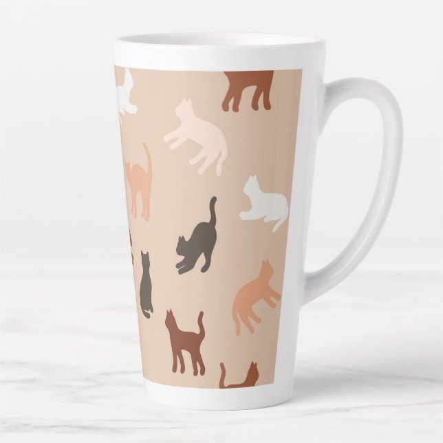 Taza De Café Latte Silhouette de gato (Derecha)