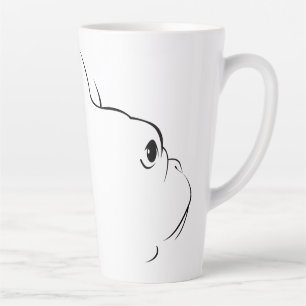Taza De Café Latte Silhouette Latte Mug, Bulldog francés