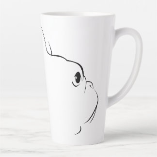 Taza De Café Latte Silhouette Latte Mug, Bulldog francés