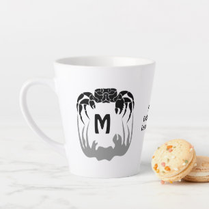 Taza De Café Latte Silueta de cangrejo fantasma con monograma en la s