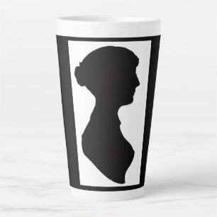 Taza De Café Latte Silueta de Jane Austen