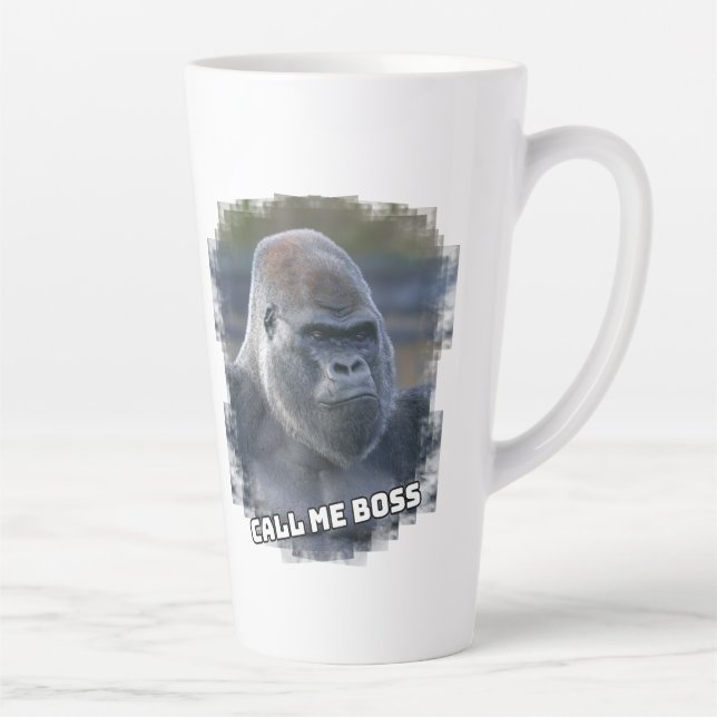 Taza De Café Latte Silverback "Llámame Jefe" (Derecha)