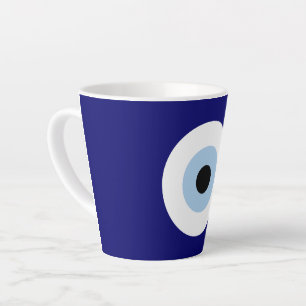 Taza De Café Latte Símbolo azul malvado Ojo Buena suerte y protección