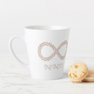 Taza De Café Latte Símbolo de Infinito de Hoja Minimalista Elegante