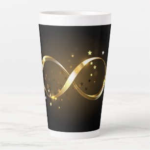 Taza De Café Latte Símbolo de infinito dorado