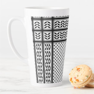 Taza De Café Latte Símbolo de Keffiyeh del patrón de resistencia de P