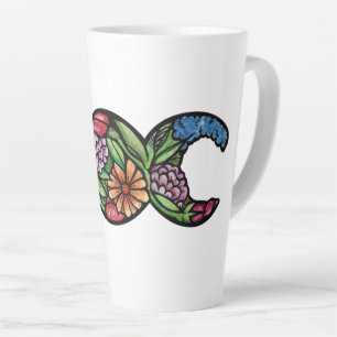 Taza De Café Latte Símbolo de la Triple Luna Flor