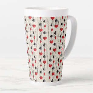 Taza De Café Latte Símbolos de cartas de juego de póquer