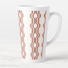 Taza De Café Latte Simetría de Onda de Melocotón