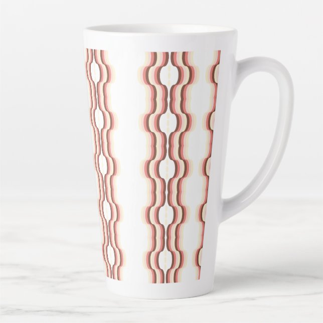 Taza De Café Latte Simetría de Onda de Melocotón (Derecha)