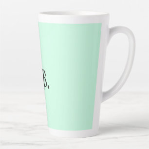 Taza De Café Latte Simple agregar texto de nombre monograma de color 