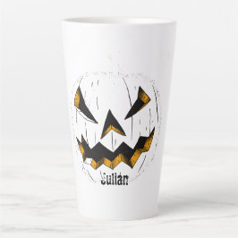 Taza De Café Latte Simple cara de calabaza de halloween jack-o-lanter