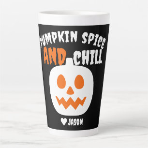 Taza De Café Latte Simple Happy Halloween espeluznante calabaza naran