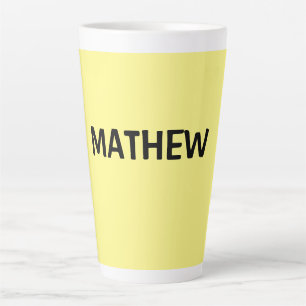 Taza De Café Latte simple initial letter monogram add your name lett
