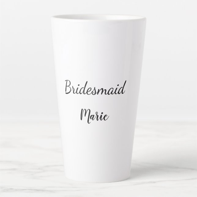Taza De Café Latte SIMPLE MINIMAL agregue su nombre personalizado de  (Anverso)