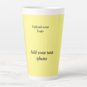 Taza De Café Latte simple mínimo añadir detalles de texto del logotip