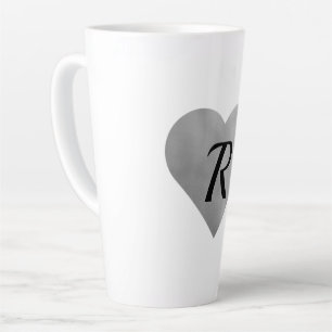 Taza De Café Latte simple mínimo añadir el texto monograma foto cof