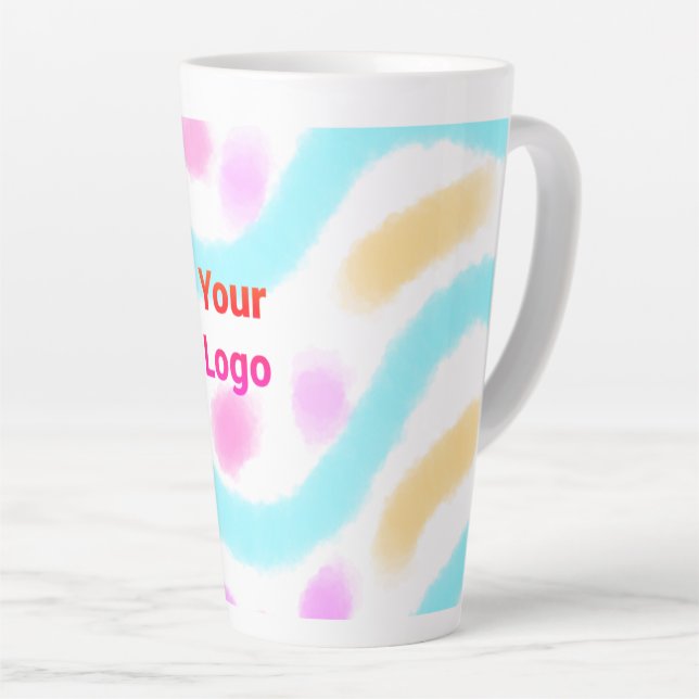 Taza De Café Latte simple mínimo añadir el texto monograma foto cof (Ángulo derecho)