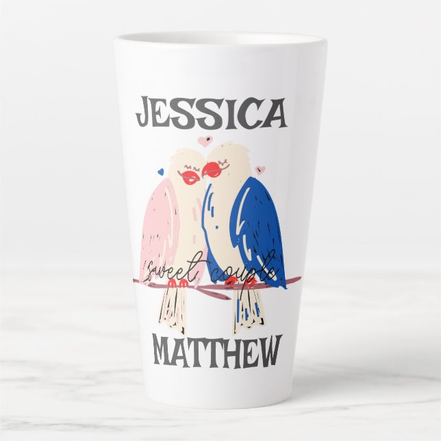 Taza De Café Latte simple y elegante San Valentín lindo, dulce para p (Anverso)