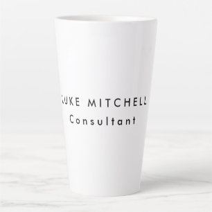 Taza De Café Latte Simple y sencillo profesional de moda blanco creat