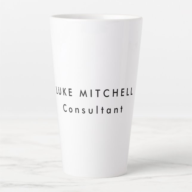 Taza De Café Latte Simple y sencillo profesional de moda blanco creat (Anverso)