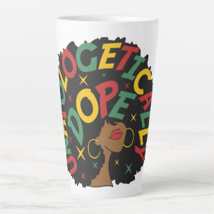 Taza De Café Latte Sin arrepentimiento, negro Chica africano
