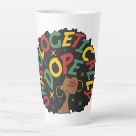 Taza De Café Latte Sin arrepentimiento, negro Chica africano