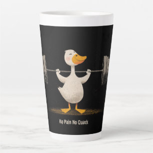 Taza De Café Latte Sin dolor no hay cuac – Arte divertido de pato de 