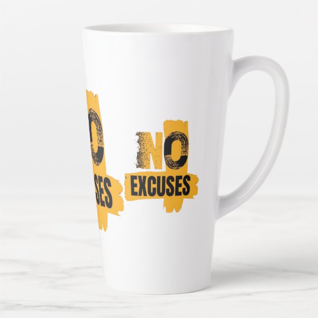 Taza De Café Latte Sin Excusas. Solo Resultados. Modo Sin Excusas (Derecha)