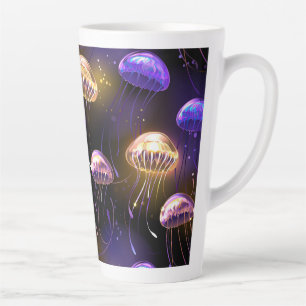 Taza De Café Latte Sin soldadura con medusas brillantes