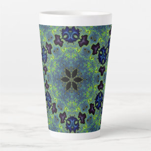 Taza De Café Latte Sinfonía Fractal Radiante