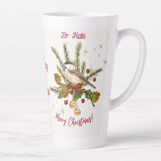 Taza De Café Latte Sip & Cherish: Tu "postal" Navidades Mug; (Derecha)