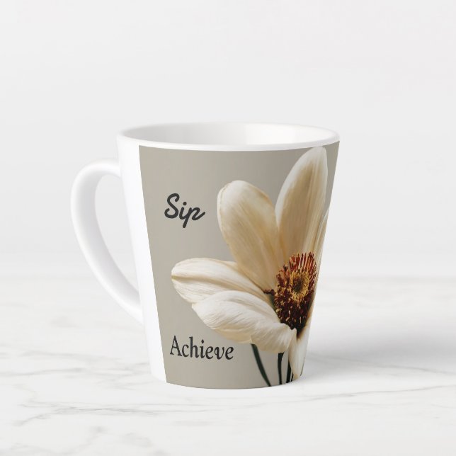 Taza De Café Latte Sip, Dream, Achieve Designer Mug (Ángulo izquierdo)