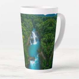 Taza De Café Latte "Sips by the Falls - Cascada tropical