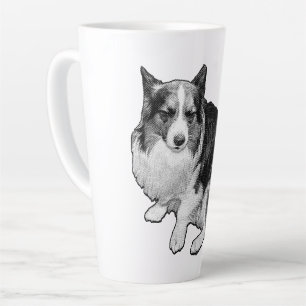 Taza De Café Latte Sips De Corgi Moon-Dot