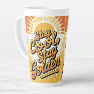 Taza De Café Latte Sips doradas: "Quédate en Guay, quédate dorado
