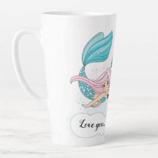 Taza De Café Latte Sirena personalizada de la Copa Latte Coffee Tall
