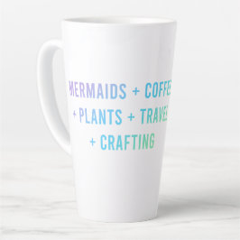 Taza De Café Latte Sirenas + Café + Plantas + Viajes + Artesanía