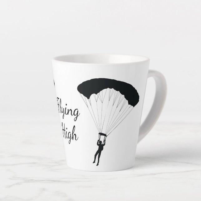 Taza De Café Latte Skydiving Parachuing Design Latte Cup (Ángulo derecho)