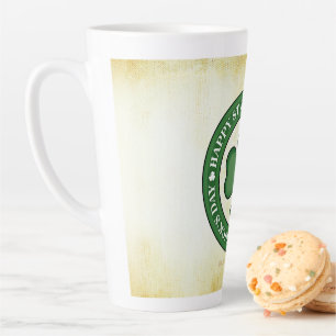 Taza De Café Latte SlipperyJoe celebra el Día de San Patricio Iris