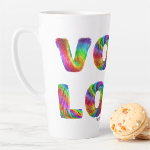 Taza De Café Latte SlipperyJoe voto amor igualdad pelaje de colores d