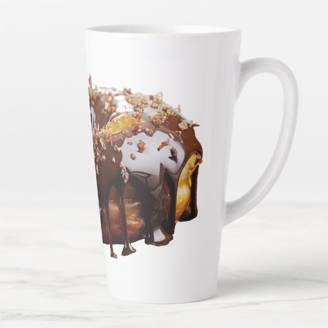 Taza De Café Latte SlipperyJoe's decadent donut covered thick glossy  (Derecha)