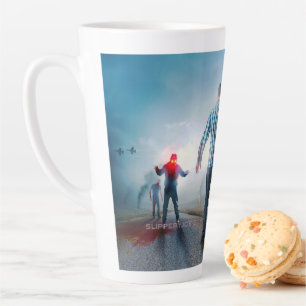 Taza De Café Latte SlipperyJoe's peligro de infección apocalíptica Ha