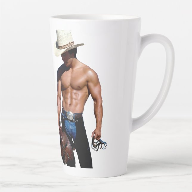 Taza De Café Latte SlipperyJoe's save horse montar paja cowboy gorra  (Derecha)