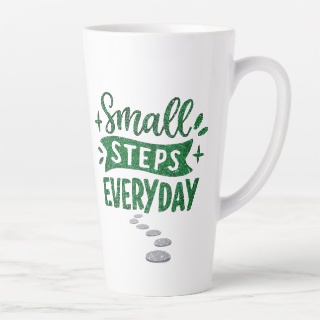 Taza De Café Latte Small Steps Everyday Inspirational Latte Mug (Derecha)
