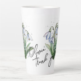 Taza De Café Latte Sndrop "¡Gracias!" Eslogan y nombre editables